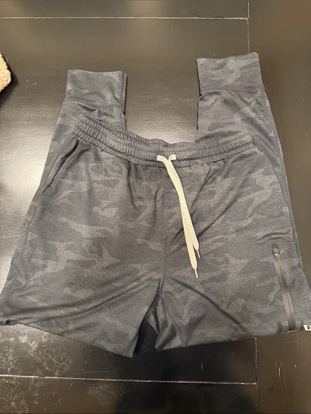 Vuori Gray Camo Jogger Shorts with Drawstring